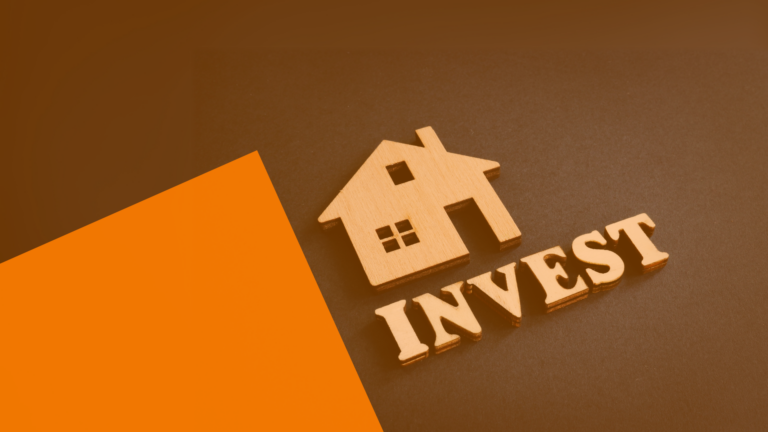 Eine Bild von einem Haus und darunter die steht das Wort Invest.